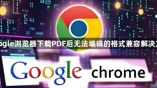 google浏览器下载PDF后无法编辑的格式兼容解决方式1