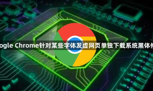 google Chrome针对某些字体发虚网页单独下载系统黑体修复1
