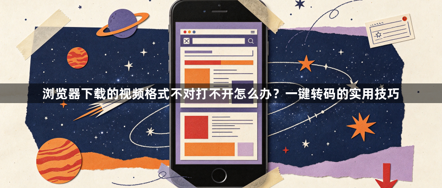 浏览器下载的视频格式不对打不开怎么办？一键转码的实用技巧1